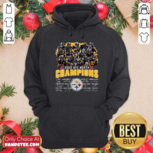 Awesome Pittsburgh Steelers 2020 Afc North Champions Signatures Hoodie - Design by handstee.com