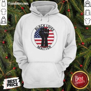 Black Lives Matter Strong Hand American Flag Hoodie - Design by handstee.com