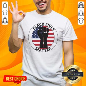 Black Lives Matter Strong Hand American Flag Shirt - Design by handstee.com