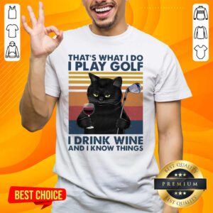 Cheated Black Cat I Play Golf I Drink Wine And I Know Things 7 Vintage Retro Shirt - Design by Handstee.com