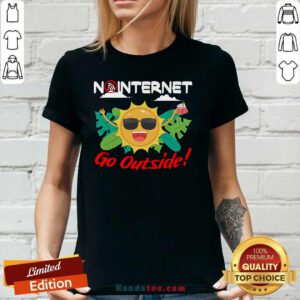 Cool No Internet Go Outside 7 V-neck - Design by Handstee.com