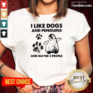 Cross I Like Dogs And Penguins And Maybe 3 People Ladies Tee