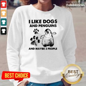 Cross I Like Dogs And Penguins And Maybe 3 People Long-Sleeved