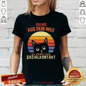 Cute Cat Unnötiger 36 Sozialkontakt V-neck - Design by Handstee.com