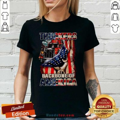 Excited Truckers 3 Backbone Of America Ladies Tee - Design by Handstee.com