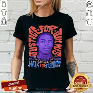 Funny Justice For Julius 17 Freedom V-neck - Design by Handstee.com