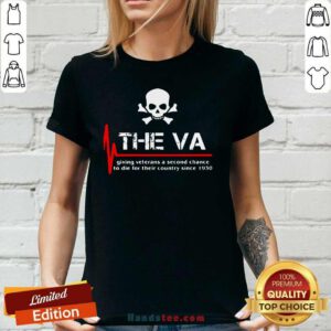 Funny The VA Giving Veterans A Chance 24 V-neck - Design by Handstee.com