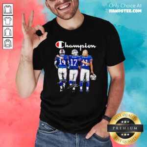 Good Buffalo Bills Diggs Allen And Beasley Champion Signatures Shirt - Design by handstee.com