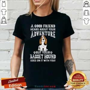 Good Friend 52 Hears Your Adventure V-neck - Design by Handstee.com