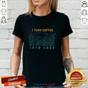 Good I Turn Coffee Into Code 54 V-neck - Design by Handstee.com