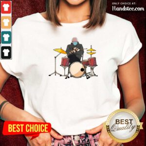 Great Bernie Sanders Drum Mittens Sitting 8 Ladies Tee