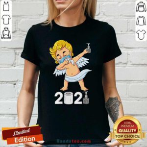 Great Cupid In A Mask V alentines 2021 Ladies Tee - Design By Handstee.com