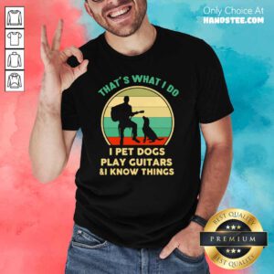 Great I Pet Dog Play Guitars 34 Vintage Shirt - Design by Handstee.com