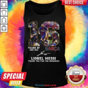 Happy 16 Years Barca Lionel Messi Tank Top - Design by Handstee.com