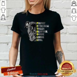 Happy 2 Pit Bull Intelligent V-neck - Design by Handstee.com