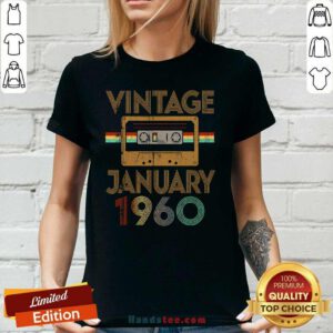 Happy Born January 1960 Birthday Gift Ladies Tee - Design By Handstee.com