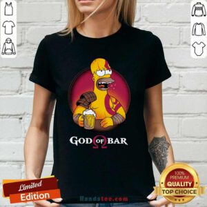 Happy Homero Simpson God Of Bar 4 Ladies Tee