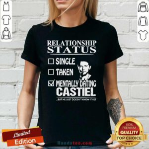 Happy Status Mentally Dating Castiel 2 Ladies Tee - Design By Handstee.com