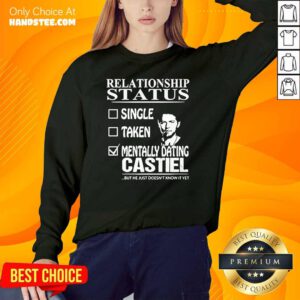 Happy Status Mentally Dating Castiel 2 Sweater - Design By Handstee.com