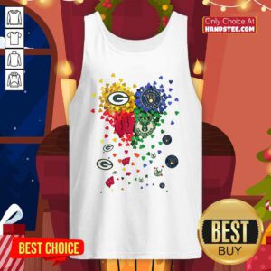 Heart Green Bay Packers And Milwaukee Brewers Milwaukee Bucks Football Tank Top - Design by handstee.com