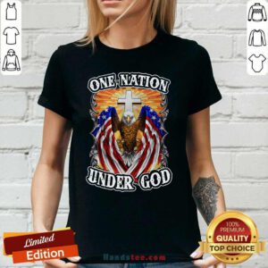 Hurt Eagles American Flag One Nation Under God 6 Ladies Tee