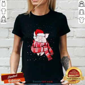 Jaded Pig Scarf 25 Christmas Ladies Tee - Design by Handstee.com