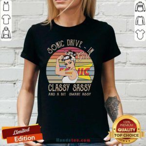 Jealous Sonic Drive In Girl Classy Sassy And A Bit Smart Assy 26 Vintage Retro Ladies Tee - Design by Handstee.com