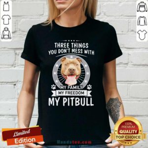 Negative My Family My Freedom My Pitbull 9 Ladies Tee