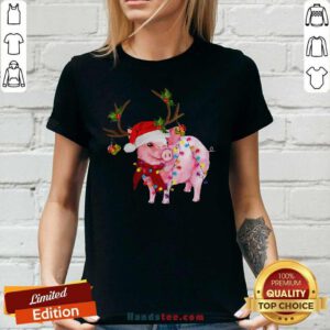 Negative Pig Gorgeous Reindeer 23 Christmas Ladies Tee - Design by Handstee.com
