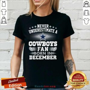 New 66 Cowboys Fan Born December V-neck - Design by Handstee.com