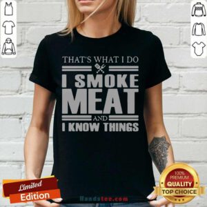 Nice 1 Do I Smoke Meat V-neck - Design by Handstee.com