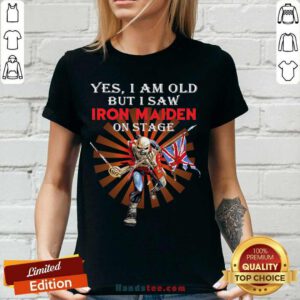 Nice Saw Iron Maiden 42 On Stage V-neck - Design by Handstee.com