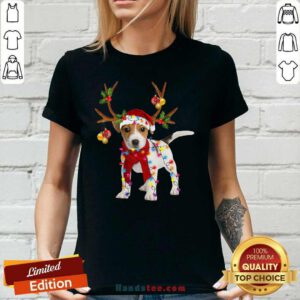 Nonplussed Jack Russell 24 Gorgeous Reindeer Christmas Ladies Tee - Design by Handstee.com
