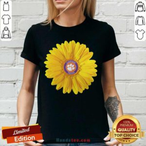 Official Clemson Tigers Football Sunflower V-neck - Design by handstee.com