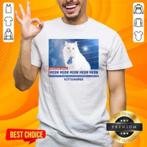Premium Kittisaurus News Anchor CoCo Cat Shirt - Design by handstee.com