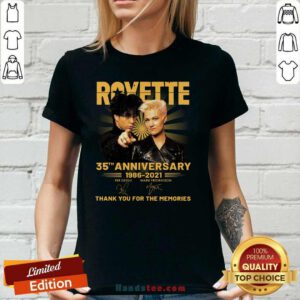 Pretty Roxette 35th Anniversary V-neck - Design by Handstee.com