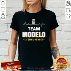 Pretty Team Modelo Lifetime Member 6 V-neck - Design by Handstee.com