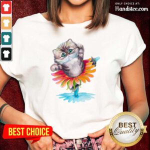 Sad Kitten Ballerina Daisy Flower Dance Persian 17 Cat Ladies Tee - Design by Handstee.com