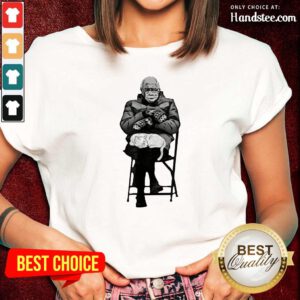 Scared Bernie Mittens Gloves And Cat In Lap Sanders 2 Ladies Tee