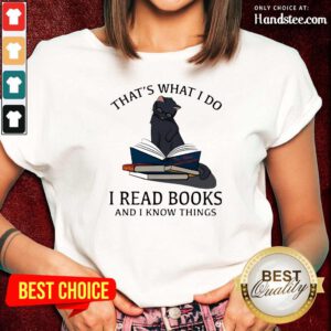 Scared I Read Books And I Knows Things Cat 8 Ladies Tee