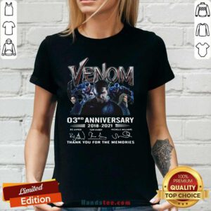 Surprised Venom 03rd Anniversary V-neck - Design by Handstee.com