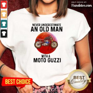 Tense Old Man With A Moto Guzzi 3 Ladies Tee