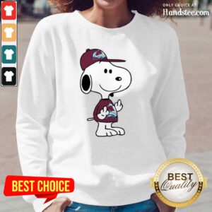 Tense Snoopy Colorado Avalanche NHL Double Middle Fingers 8 Long-Sleeved