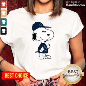 Tense Snoopy Dallas Cowboys NFL Double Middle Fingers 5 Ladies Tee