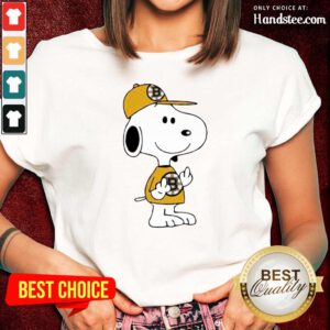 Tired Snoopy Boston Bruins NHL Middle Fingers 5 Ladies Tee