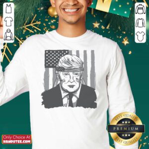 Top America Ribbon Usa Flag Donald Trump 2020 Graphic Sweatshirt - Design by handstee.com
