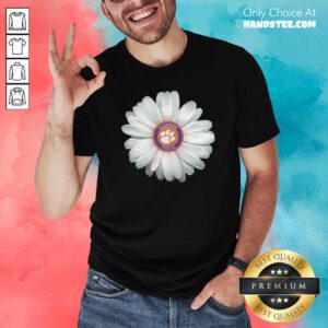 Top Clemson Tigers Football Flower White Daisy Shirt - Design by handstee.com