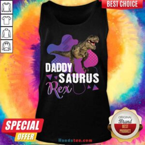 Top Daddysaurus Cool Dinosaur T Rex 34 Tank Top - Design by Handstee.com