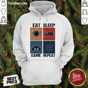 Top Eat Sleep Game Repeat Vintage Hoodie - Design by handstee.com