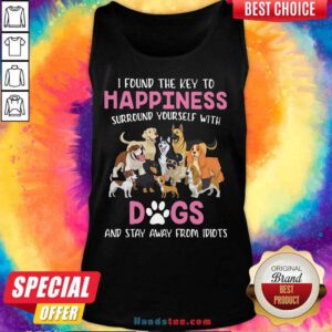 Top I Found Key To Happiness Surround 9 Tank Top - Design by Handstee.com